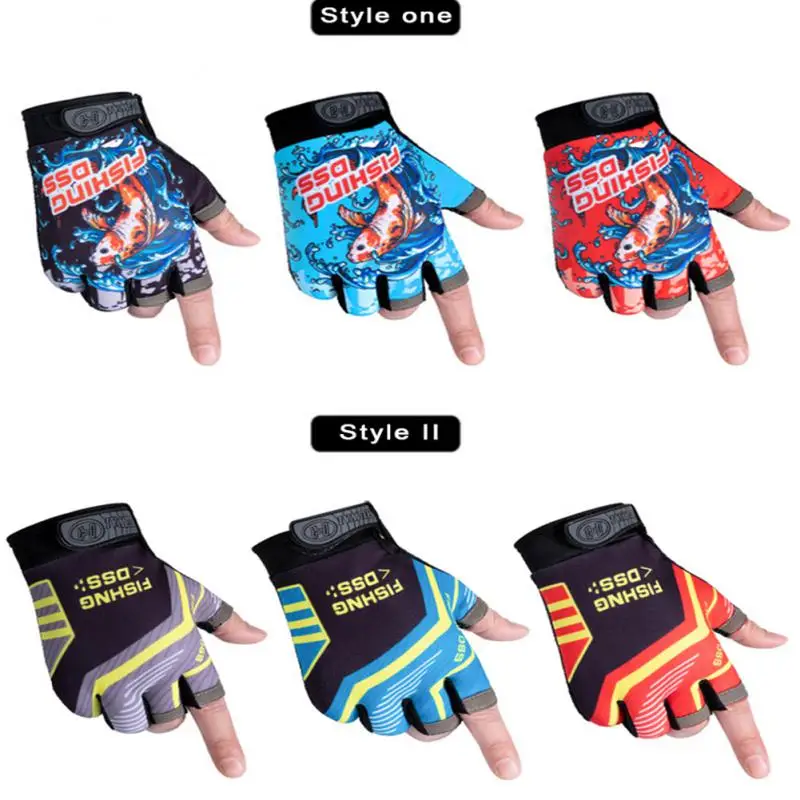 1 Pair Fishing Gloves Professional Gloves Non-Slip Three Fingers Outdoor Half Finger Fishing Riding Mountaineering