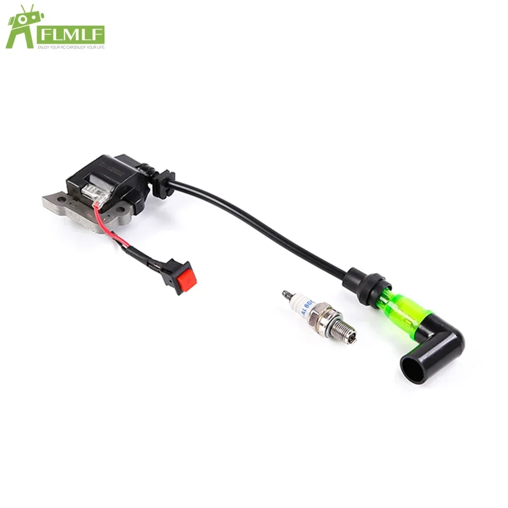 

23CC~71CC Engine Visible Flashing Spark Plug+Ignition Coil Kit for 1/5 HPI ROFUN ROVAN KM BAJA Losi FG GoPed RedCat Rc Car Parts