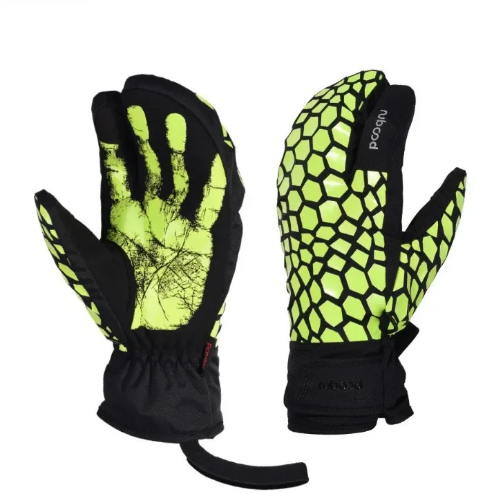 Boodun Customizable Thickened Fleece-Lined Ski Gloves For Men And Women Warm Windproof Ideal For Outdoor Winter Sports