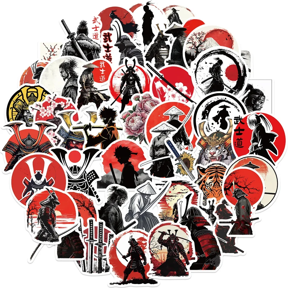 Cartoon DIY Retro Bushido Graffiti Stickers 50pcs Phone Scrapbooking Materiales Laptop Suitcase Sticker Vintage