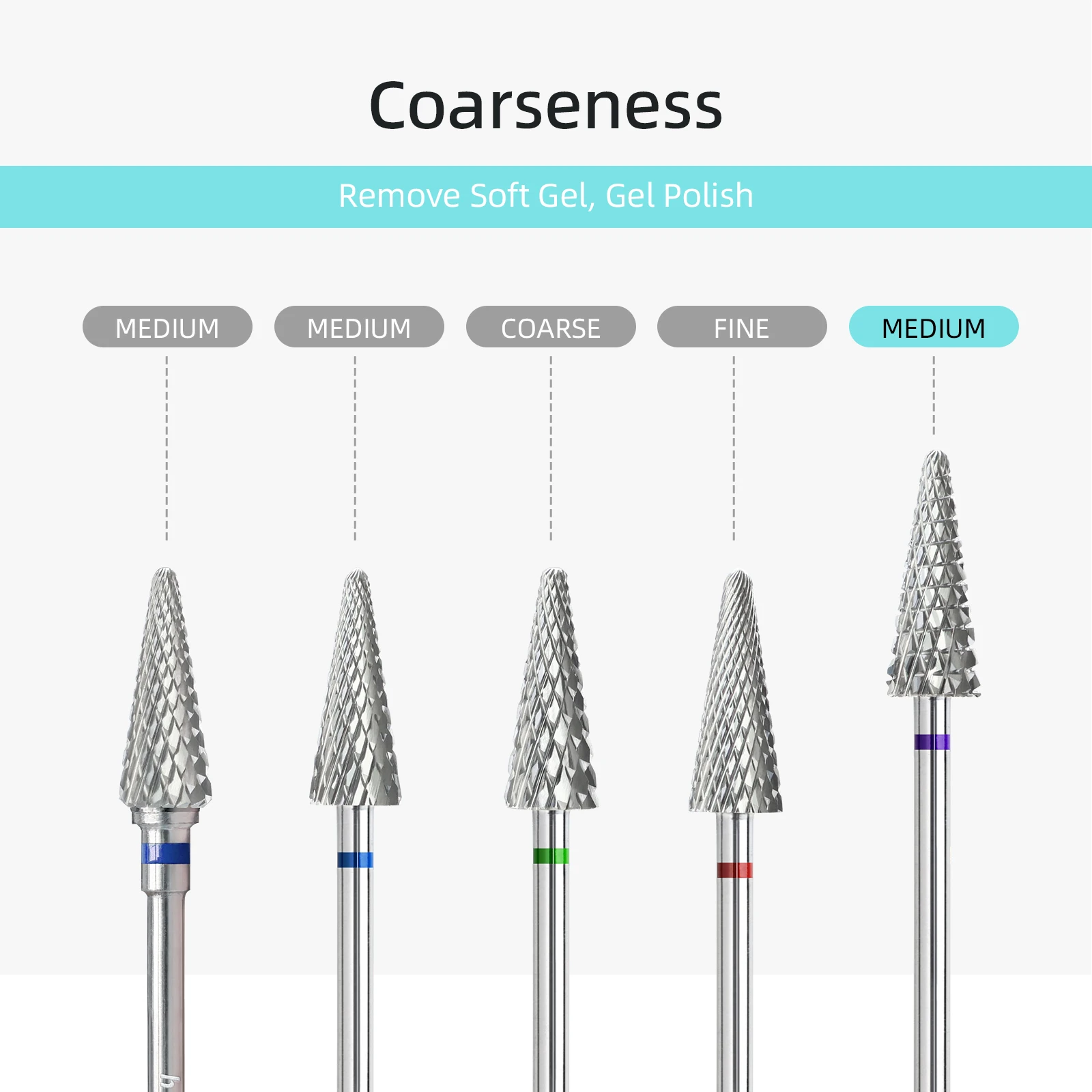 HYTOOS 콘 카바이드 네일 드릴 비트 3/32 크로스 컷 네일 비트 (오른손잡이용) 전동 드릴 액세서리 큐티클 젤 제거 도구