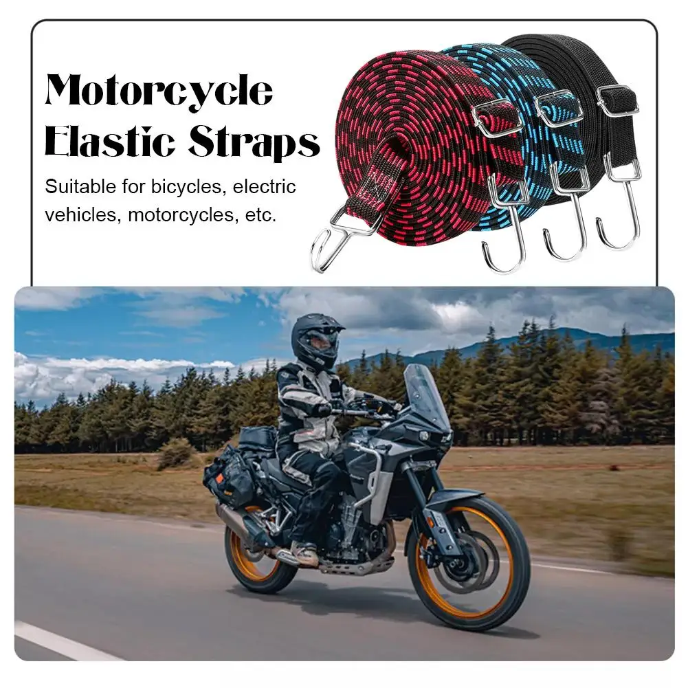Motorcycle Elastics Rubber Luggage Rope Cord Hooks Hook Fixed Band Strap Rack Luggage Rope Auto Car Accessories Tie Bikes R U1V0