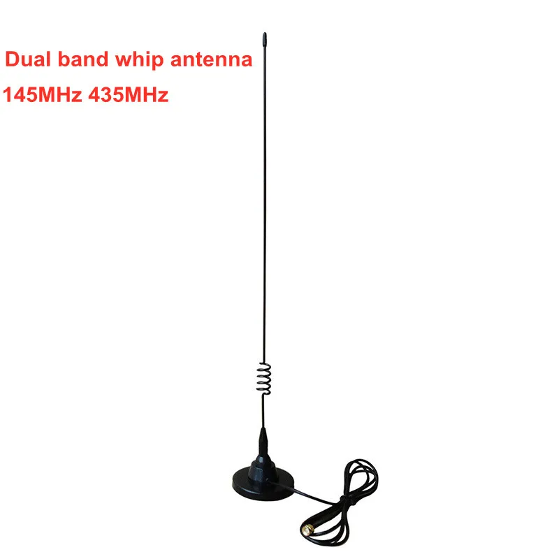 Dual band 145MHz 435MHz vehicle whip antenna 3m RG58 cable mobile ham radio car roof magnet mount antenna qyt kt 5800 car radio dual band mobile radio scrambler quad band standby 12v 24 working voltage fm dual band transceiver