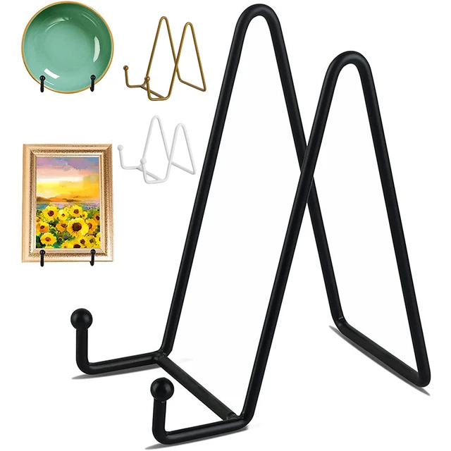 4PCS Plate Stands For Display Black Iron Easel Plate Holder Display Stands  Metal Frame Holder Stands For Pictures Photo Decors - AliExpress