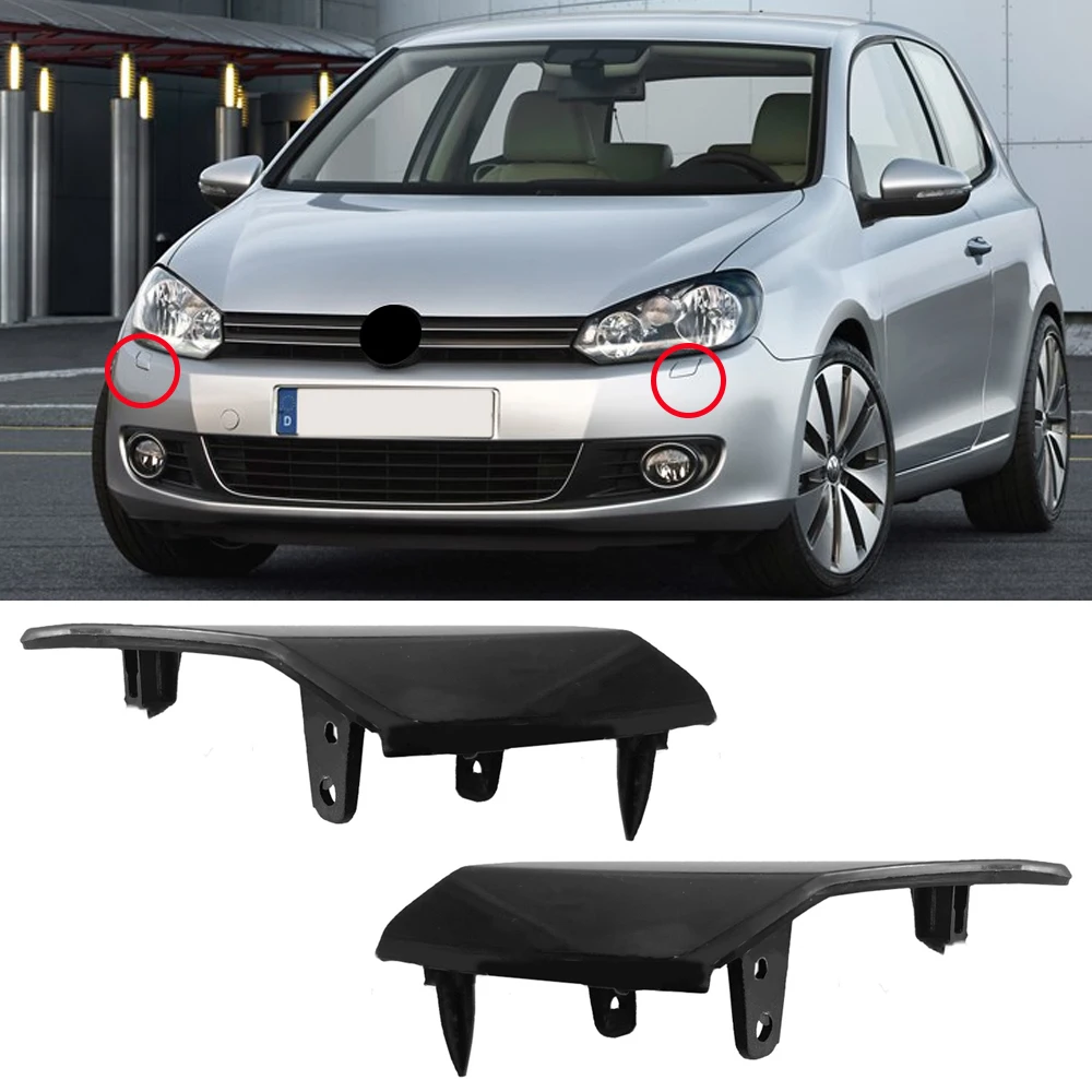 

2Pcs Front Bumper Headlight Headlamp Washer Nozzle Jet Spray Cover Caps For VW Golf VI 6 MK6 Jetta 2008-2013