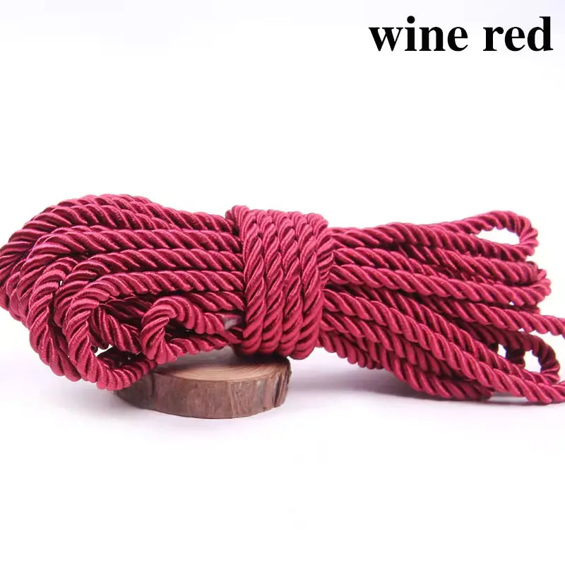 Luxurious Twisted Satin Cord for DIY Crafts & Home Decor - 5mm Braided Decorative Rope