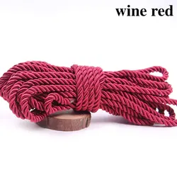Luxurious Twisted Satin Cord for DIY Crafts & Home Decor - 5mm Braided Decorative Rope (Wine red)