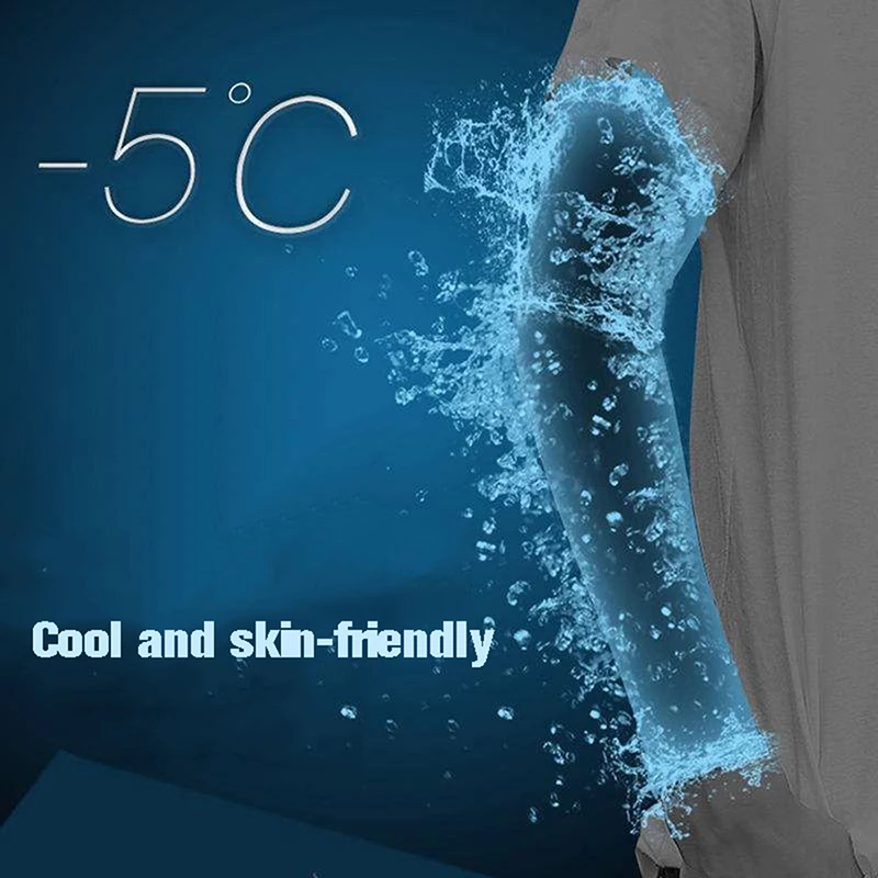 1Pair Ice Silk Sleeve Sunscreen Arm Sleeves Anti-Slip Summer Men Women Gloves Outdoor Riding Uv Sun Protect