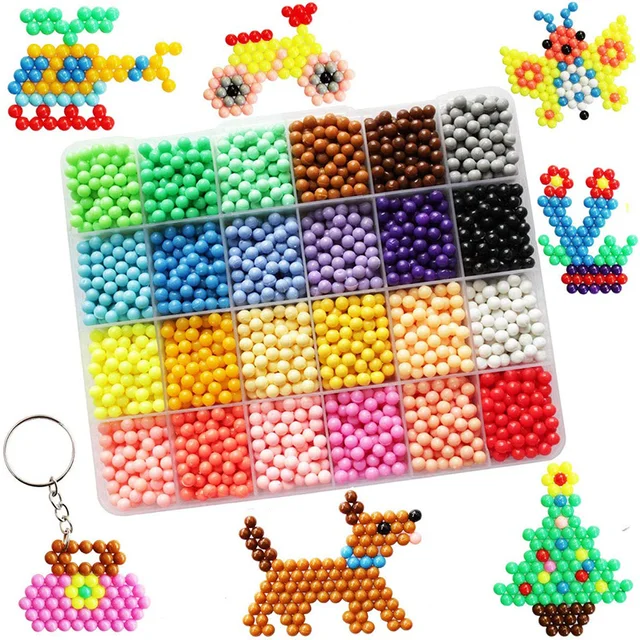 36 Colors 11000 Pcs Set Refill Beads Puzzle Crystal DIY Water Spray Magic Beads Set Ball Games 3D Handmade Magic Toys 1