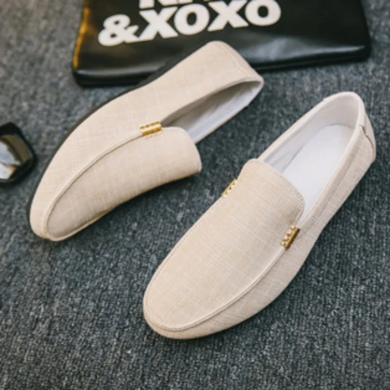 Male Canvas Loafers Slip-on Breathable Spring Autumn