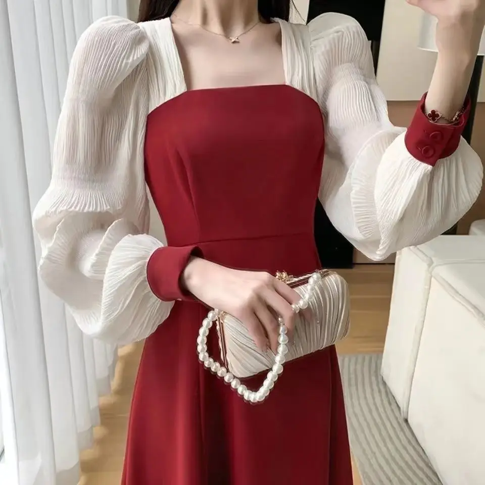 

Dress Vestidos Women Draped Daily Elegant Designer Ladies Trendy Comfortable Slim Summer Solid Casual Style Vintage Simple Chic