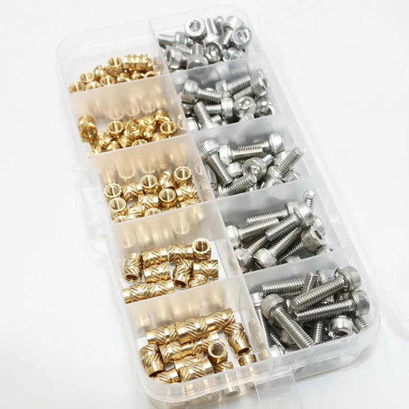 Heat Insert Nut Brass and Stainless Steel Hex Socket Screw Hot Melt Embed Thread Inserts Nuts Soldering Iron Tip 3D Printer