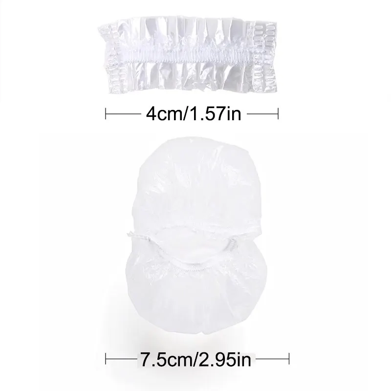 Disposable Transparent Elastic Shower Hair Dye Protection Ear Covers Tool Shield Waterproof 100PCS disposable ear covers