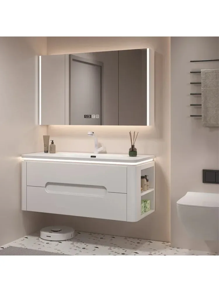 Double Washbasin Cabinet Luxury Bathroom Floor Sinks Column Wc Furniture Drawer Filing Cabinets Storage Shelf Multipurpose Wall