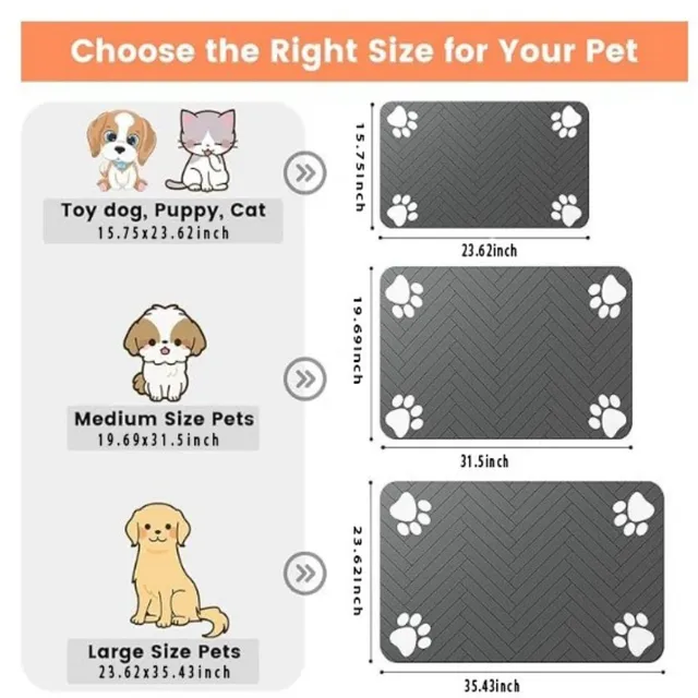VIKAMA Pet Diatom Mud Floor Mat Dog Bowl Mat Cat Absorbent Bowl Mat Pet Food Leakage Prevention No-Wash Mat 6