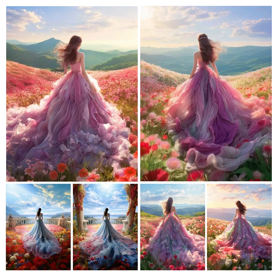 

Fantasy Girl Diamond Painting New 2024 Square Round Drill Full Mosaic Arts Diy Rhinestone Embroidery Suburban Flowers Picture