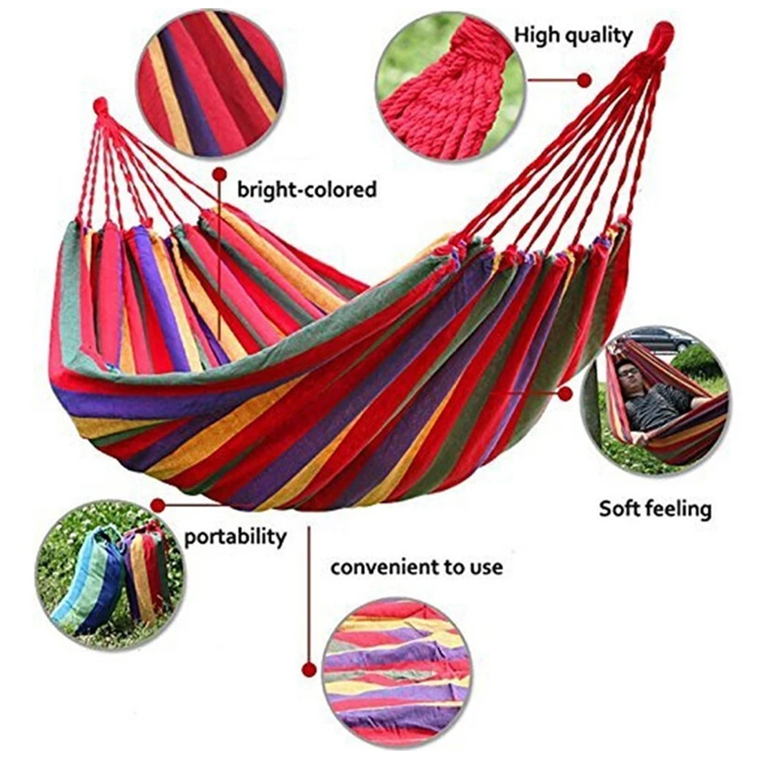 Outdoor Hammock Thicken Chair Hanging Portable Relaxation Canvas Swing Travel Camping Lazy Chair No Pillow