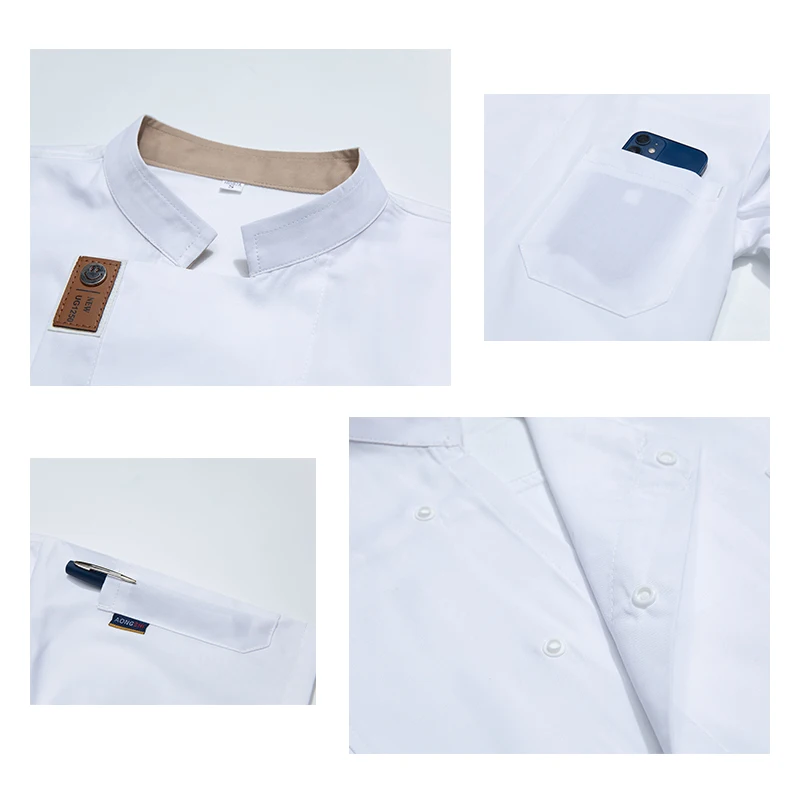 Unisex Chef Jacket Summer Kitchen Shirts Hotel Restaurant Waiter Uniforms Bakery Catering Work Clothes Hotel Cooking Clothes - Image 6