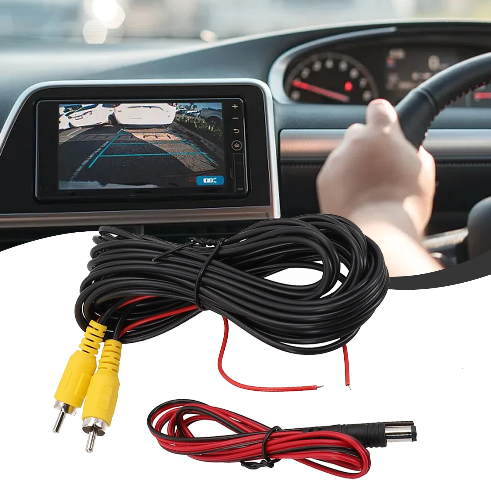 

1pcs RCA Male To Male Car Reverse Rear Views Parking Camera Video Extension Cable Cord With Trigger Detection Wires