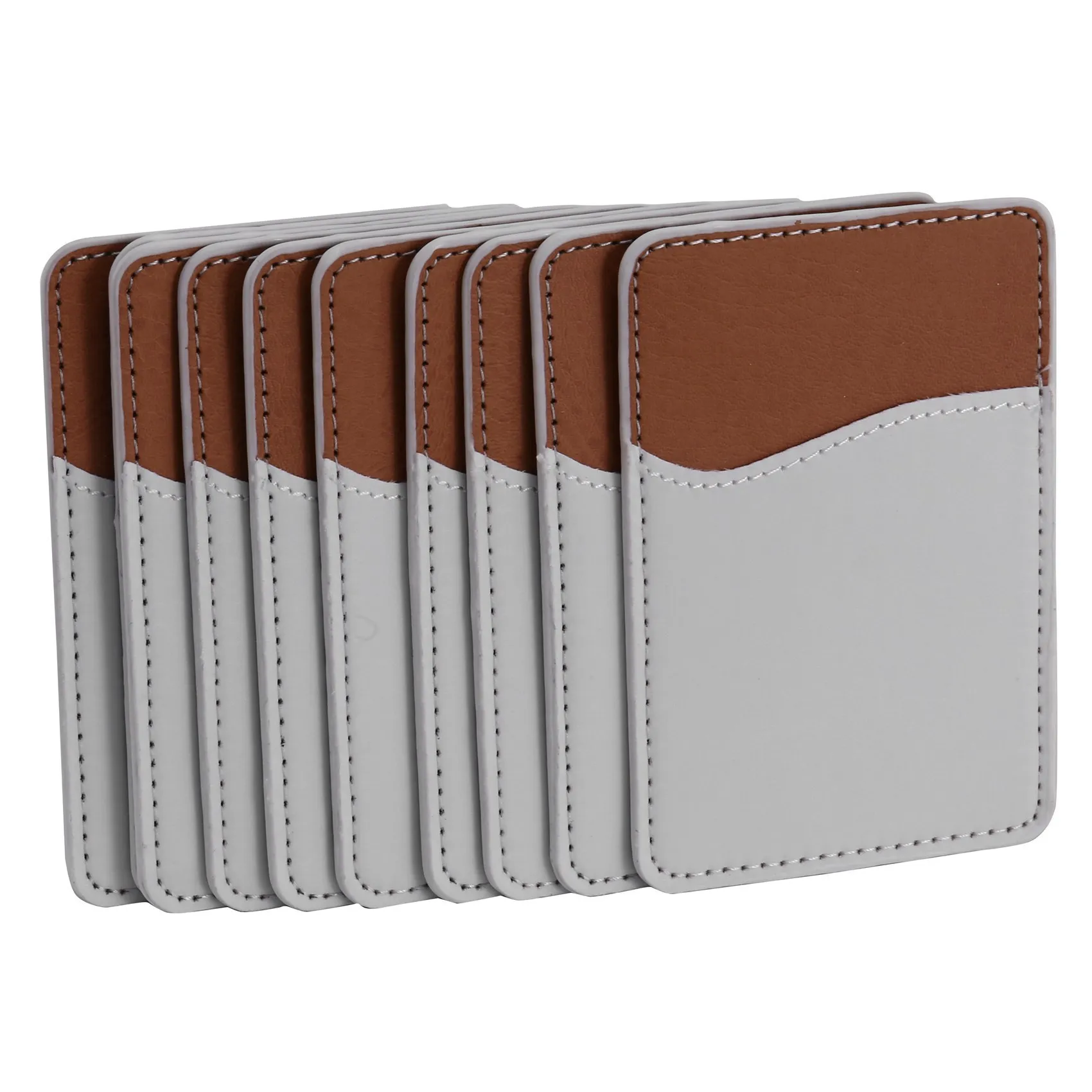 

10Pcs Sublimation Blanks Phone Wallet - PU Leather Card Holder for Back of Phone Stick on iPhone Android DIY Blanks