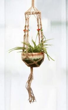 Flower Pot Hemp Rope Hanging Net Straw Macrame Plant Hanger Flower Pot  Garden Holder Legs Hanging Rope Basket Balcony Decor - AliExpress