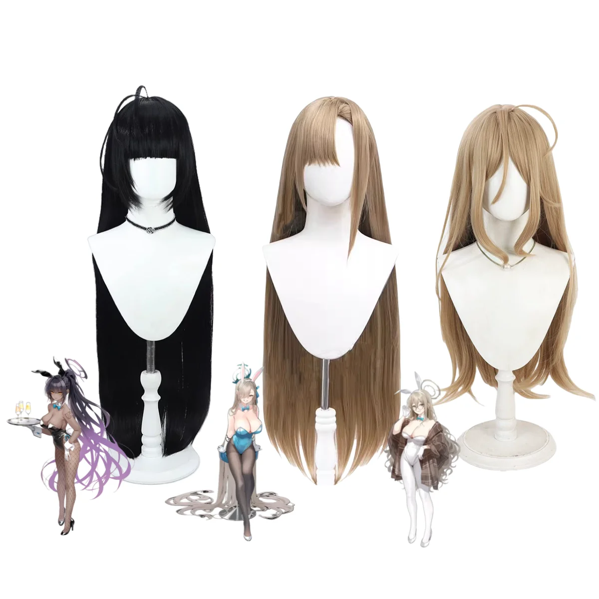 XQGame Blu Archivio L'animazione Kakudate Karin Ichinose Asuna Mikamo Neru Costume Cosplay Parrucca PU Tute Bunny Girl Sexy Sui - immagine 6