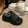 7CM Women Summer High Heeled Slippers Ladies Indoor Wedges Non-slips Sandals Couples Outdoor Beach Thick Sole EVA Flip Flops 4