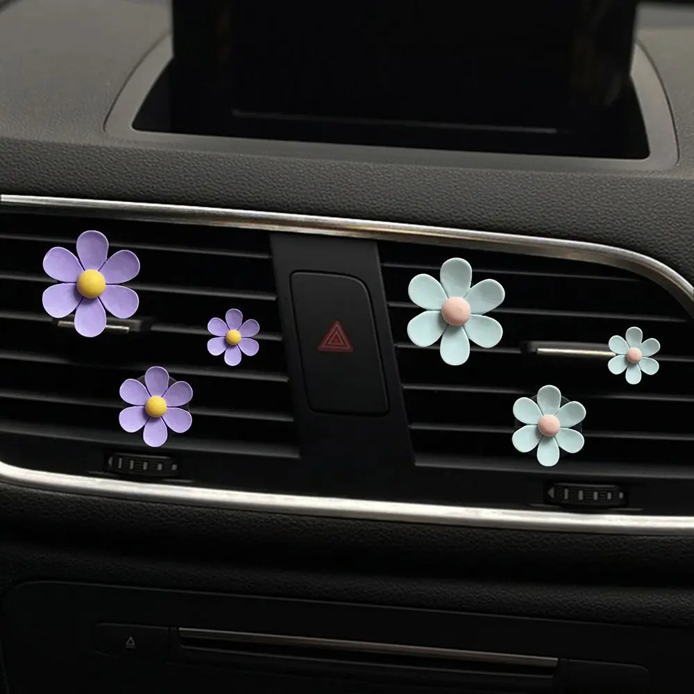Five-petal Flower Car Perfume Decorative Clip Daisy Car Air Conditioning Outlet Clip Daisy Scented Holder 3Pcs/Set car perfume clip