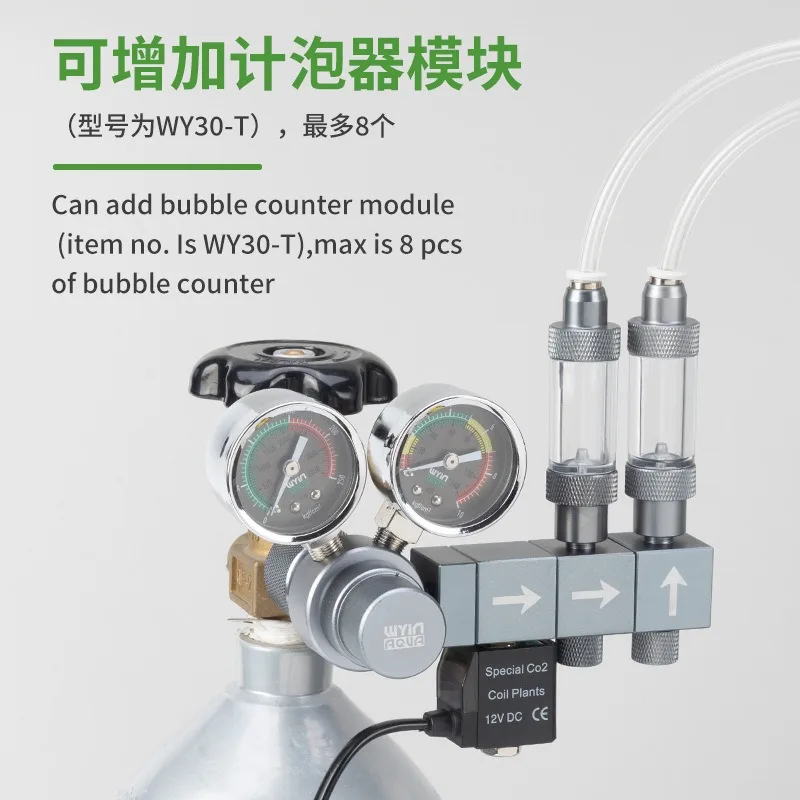Advanced CO2 Regulator with Solenoid Valve and Bubble Meter