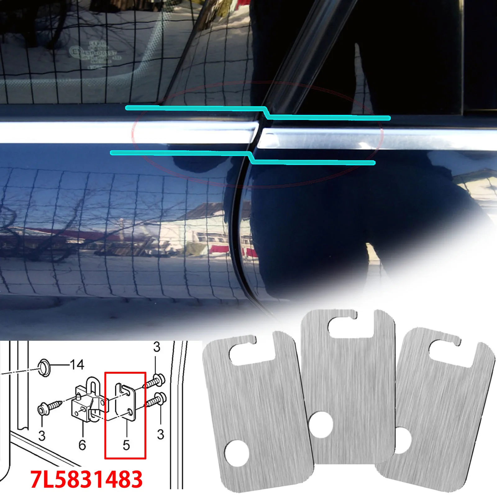 VW Audi A4 Skoda 좌석 용 전면 하단 도어 힌지 수리 와셔 플레이트 Ibiza Touareg Golf Passat 자동차 처진 도어 정렬 심 패드