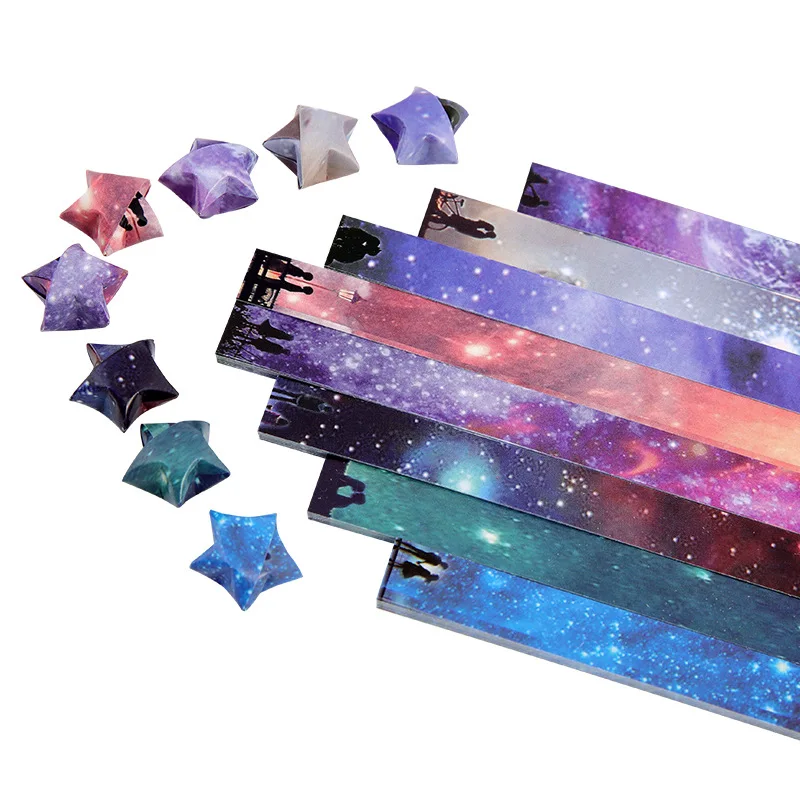 

540 Sheets Colorful Origami Stars Papers Lucky Sky Origami Stars Strips DIY Decoration Folding Paper Kids Arts Crafting Supplies