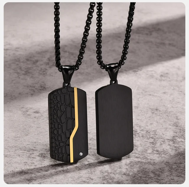 Vnox Cool Military Dog Tags For Men, Two Tones Geometric Pendanti With Aaa  Cz Stone, Punk Rock Real Man Collar Jewelry - AliExpress