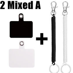 Universal Anti-Theft Phone Lanyard Tether with Stretchy Wrist Strap and Case Anchor (2 Mixed A)