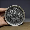 Collection Chinese Tibet Silver Carved Fish Plate Dish Exquisite Statues 1