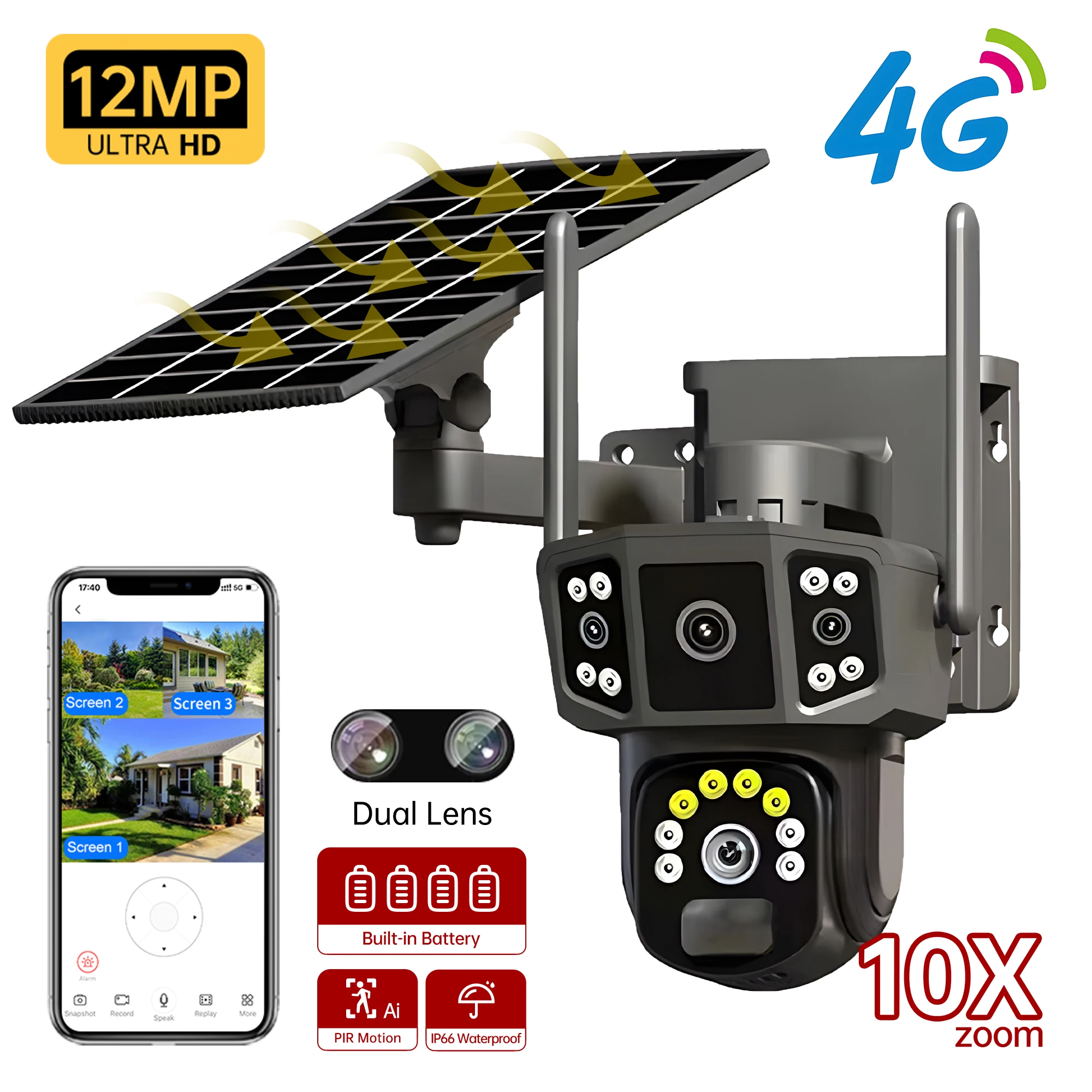 4K Dual Lens Outdoor Wireless Security Camera
