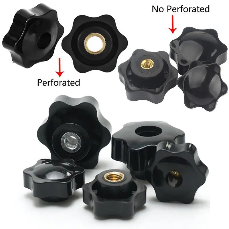 Thumb Nuts 10/5 PCS M5 M6 M8 M10 Plum Hand Tighten Nuts Handle Thread Star Mechanical Black
