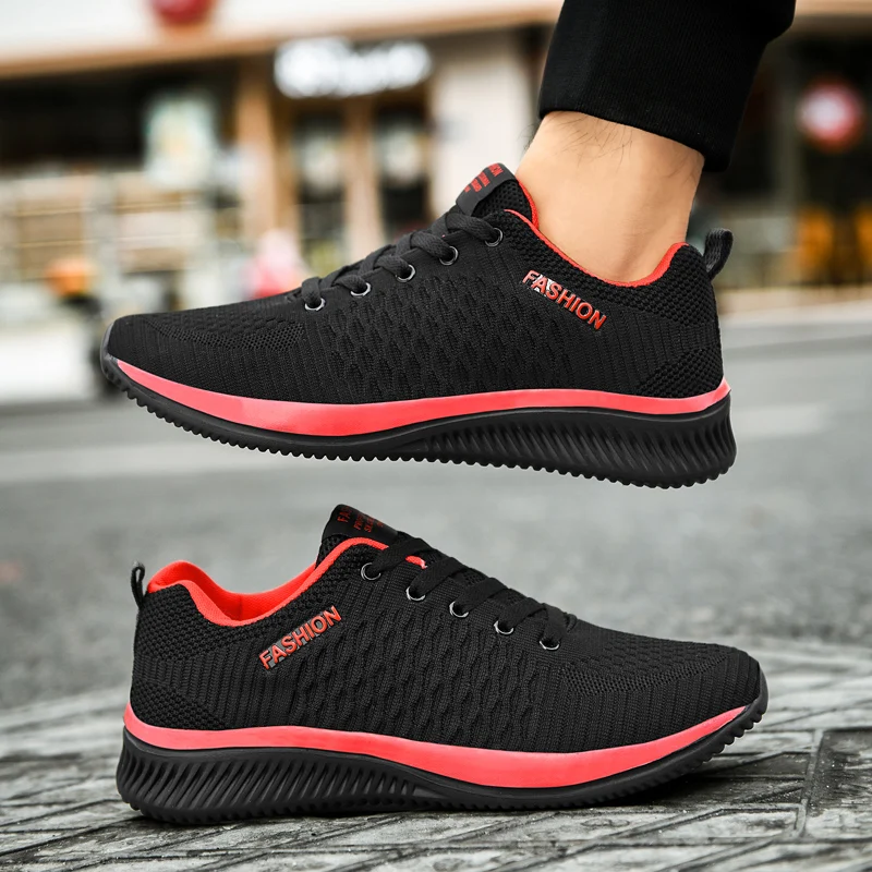

2023 Men Sneakers Casual Breathable Running Shoes for Male Non-slip Comfort Baskets Sports Shoes Men Black Lace Free