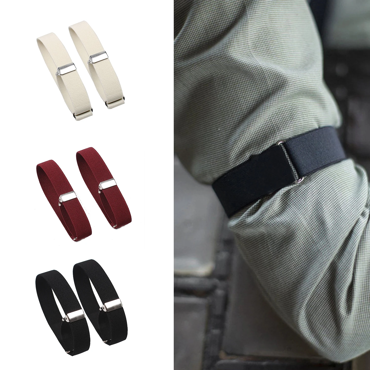Shirt Sleeve Garter Strap Women Men Fashion Adjustable Arm Cuffs Bands for Party Wedding Clothing Accessories One Pair Elastic Armband Shirt Sleeve Holder