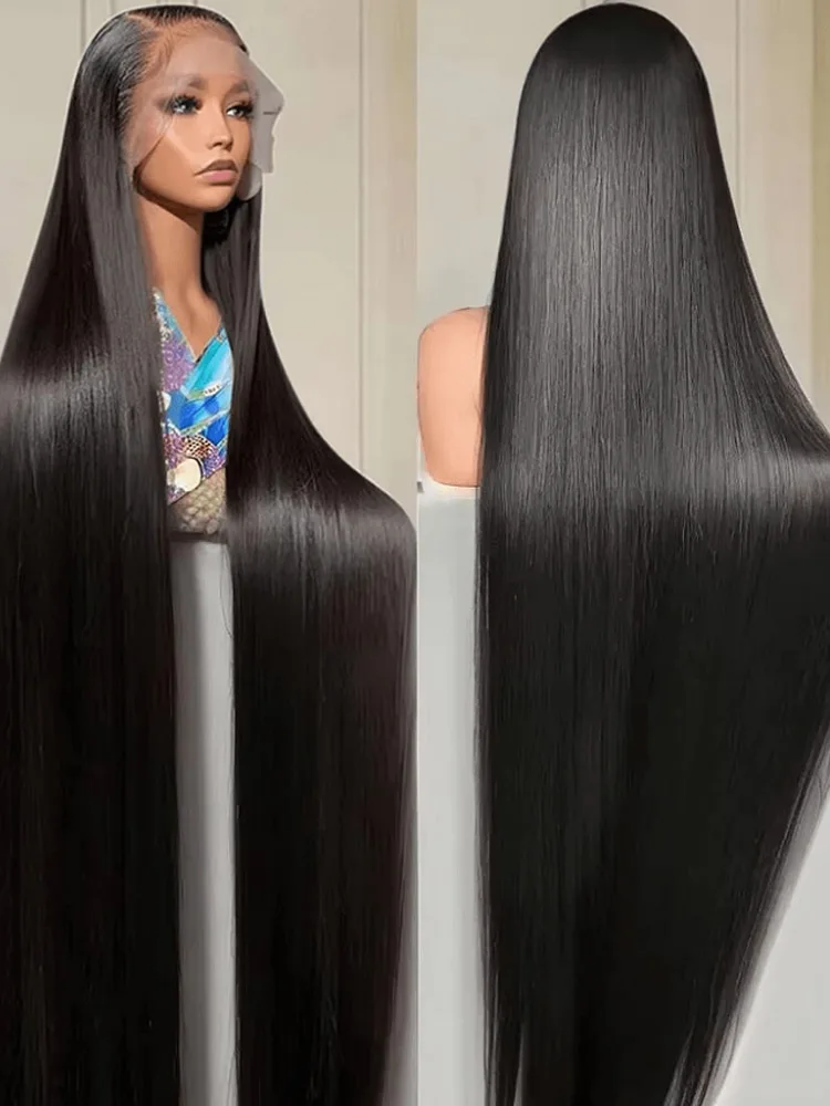 36 Inch 200% Density 13X6 Wig Human Hair Bone Straight 13x4 HD Transparent Lace Front Wigs Silky Straight Human Hair Pre Plucke