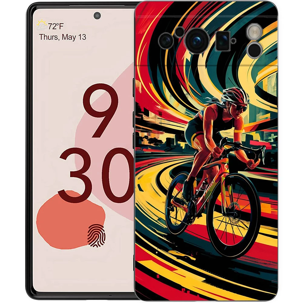 Cycling Art Shockproof Soft TPU Phone Case Cover – Durable Protection with Stylish Design