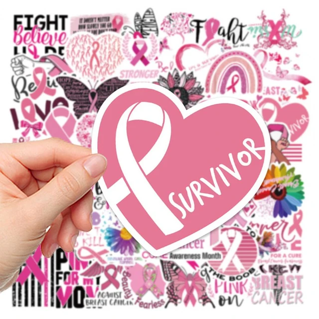 Pink Breast Cancer Awareness Ribbon Car Magnet Decal Heavy Duty Waterproof, Size: 3.5