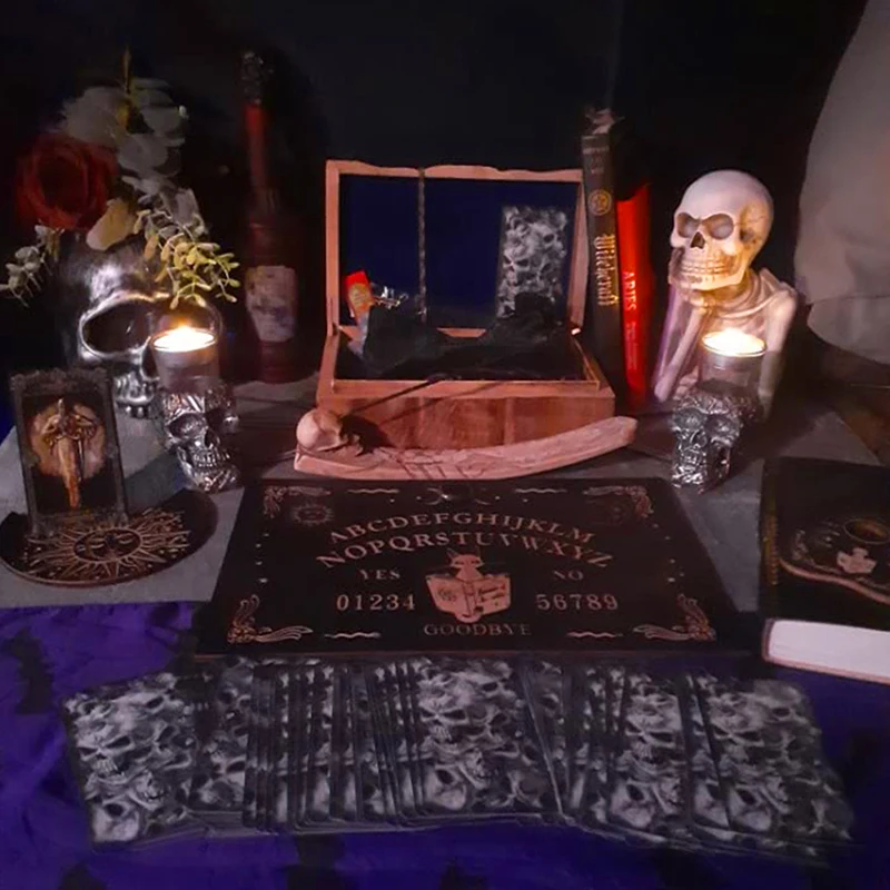 Tablero de péndulo de adivinación de madera, tablero mágico grabado, tablero de Ouija, mensaje metafísico, Kit de tablero de péndulo de bruja