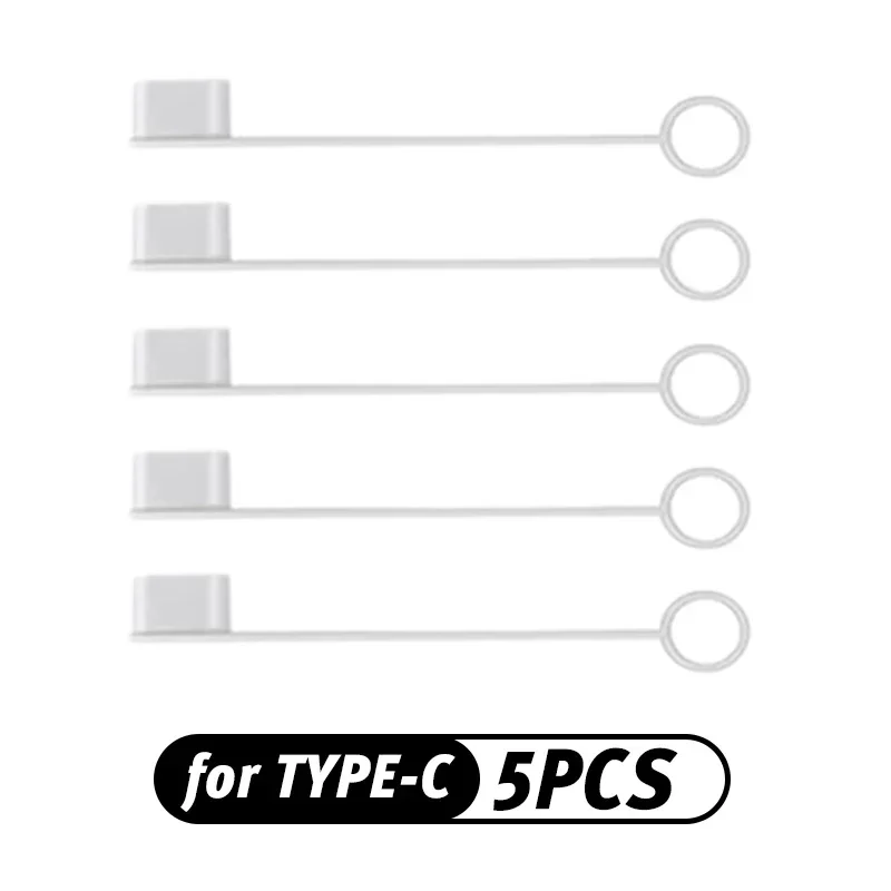 Transparent USB Type-C Dustproof Plug with Anti-Loss Rope