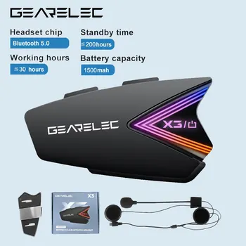 GEARELEC X3 오토바이 헬멧 헤드셋, 무선 블루투스 이어폰, IP65 방수, 소음 감소, 핸즈프리 통화 지원