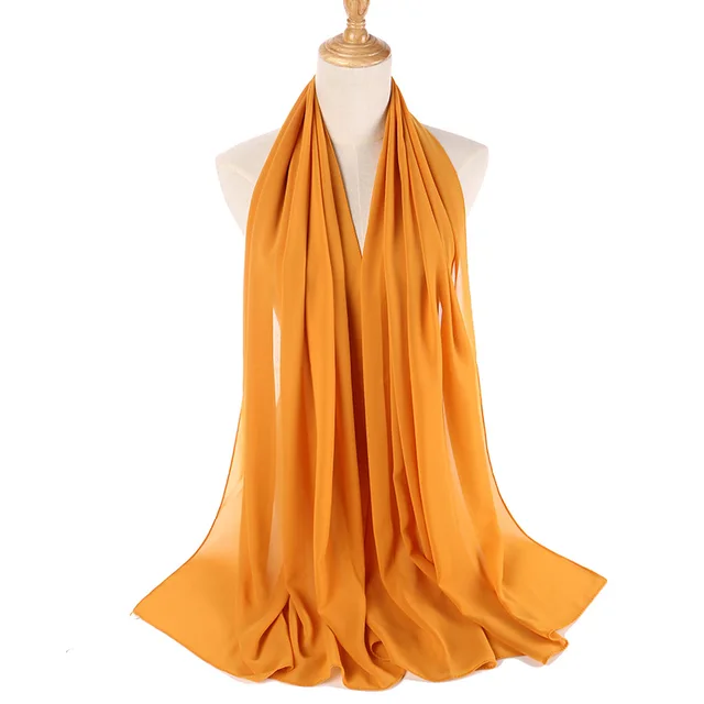 women plain bubble chiffon scarf hijab wrap printe solid color shawls headband women hijabs scarves/scarf 60 colors COLOR 34