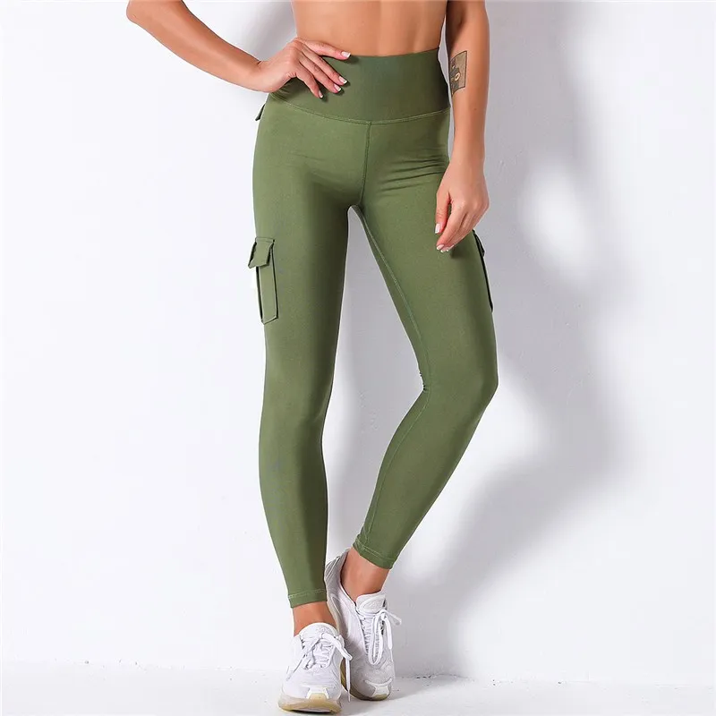 Women Sexy Army Green Fitness Leggings 