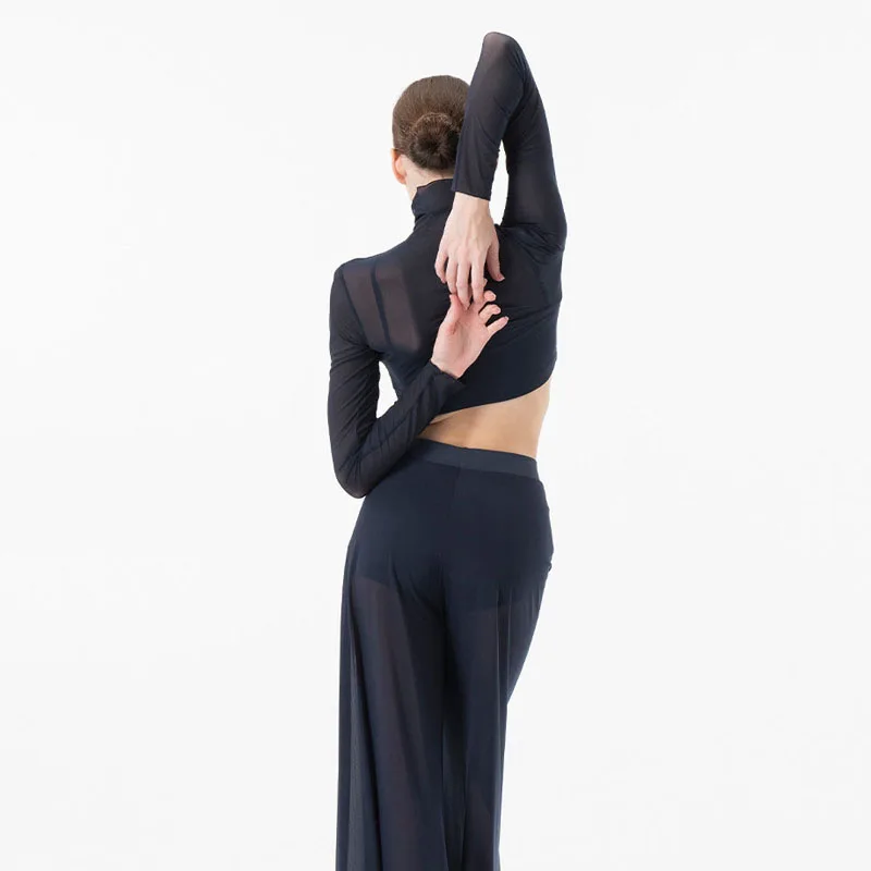 Dance Suit Women Elegant Classical Modern Contemporary Lyrical Dance  Practice Mesh Tops Pants Suit Ballet Performance Wear