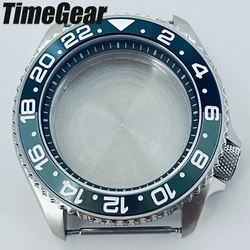 Sleek Black Ring Watch Case with Sloping Bezel and 3.8 Crown (12.Double Green)