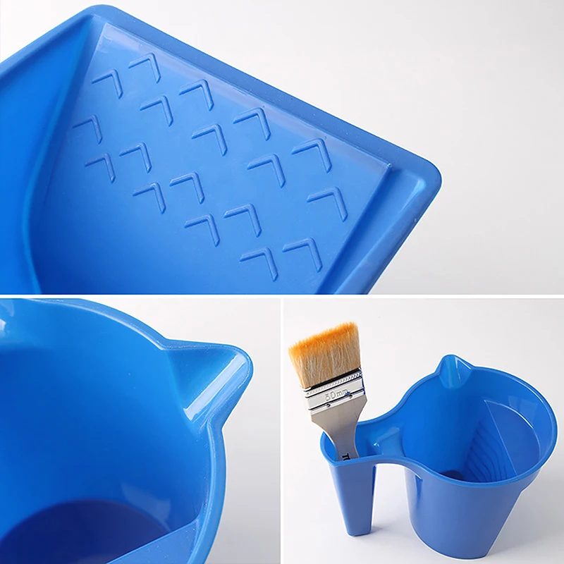 Description Picture 5 of item1 Pcs Roller Brush Holding Paint Cup New Material Convenient Construction Blue Plastic Paint Tray Paint Tool Set