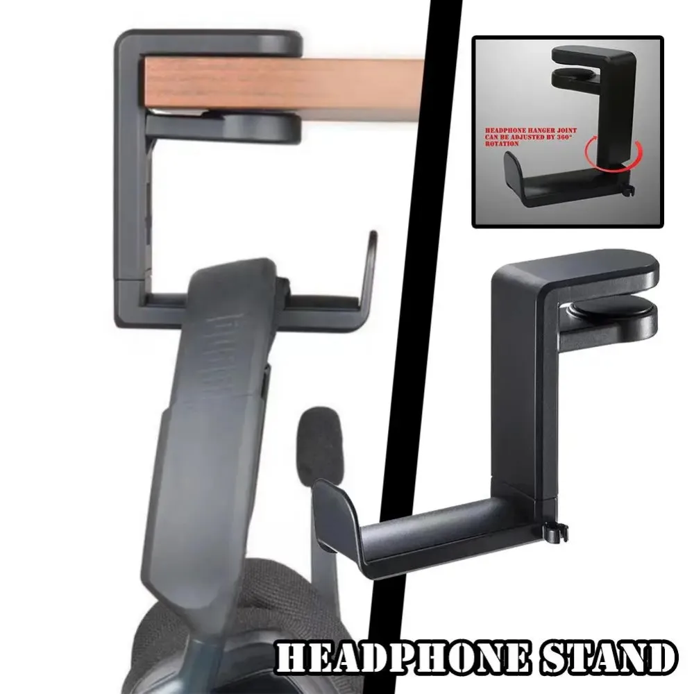 Rotating Headphone Stand and Desk Hanger for Gaming Headsets and Accessories